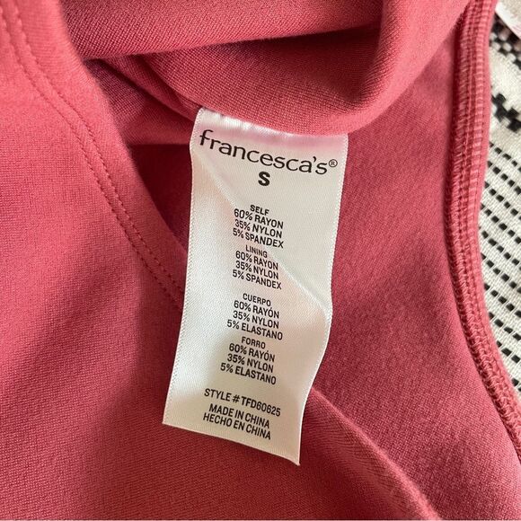 Francesca's Collections Corset Bodysuit size Small Pink Fitted Ribbed Tucked In - Picture 7 of 8